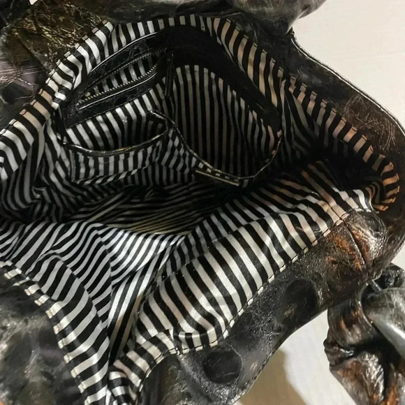 Vintage reign black & sparkling snake print handbag - Picture 9 of 13